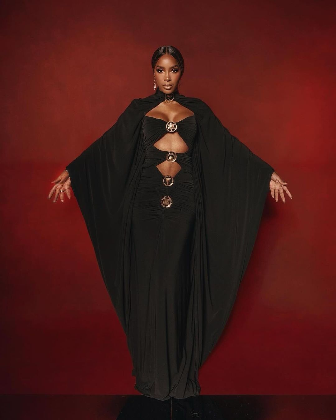 Kelly Rowland Wore a Black Gaurav Gupta Dress to the HollyRod Humanitarian Awards - Fashion Bomb Daily