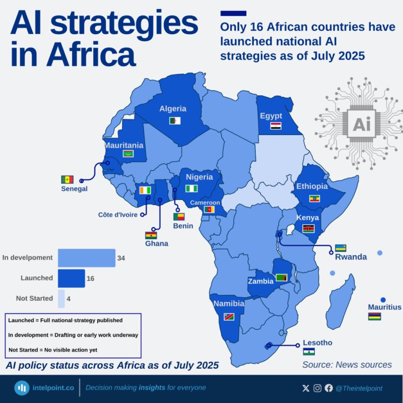 AI Strategies in Africa: Why Only 16 Countries Have National AI Policies as  of July 2025 – INFORMATION AND LIBRARIES NETWORK (INFOLIBNET)