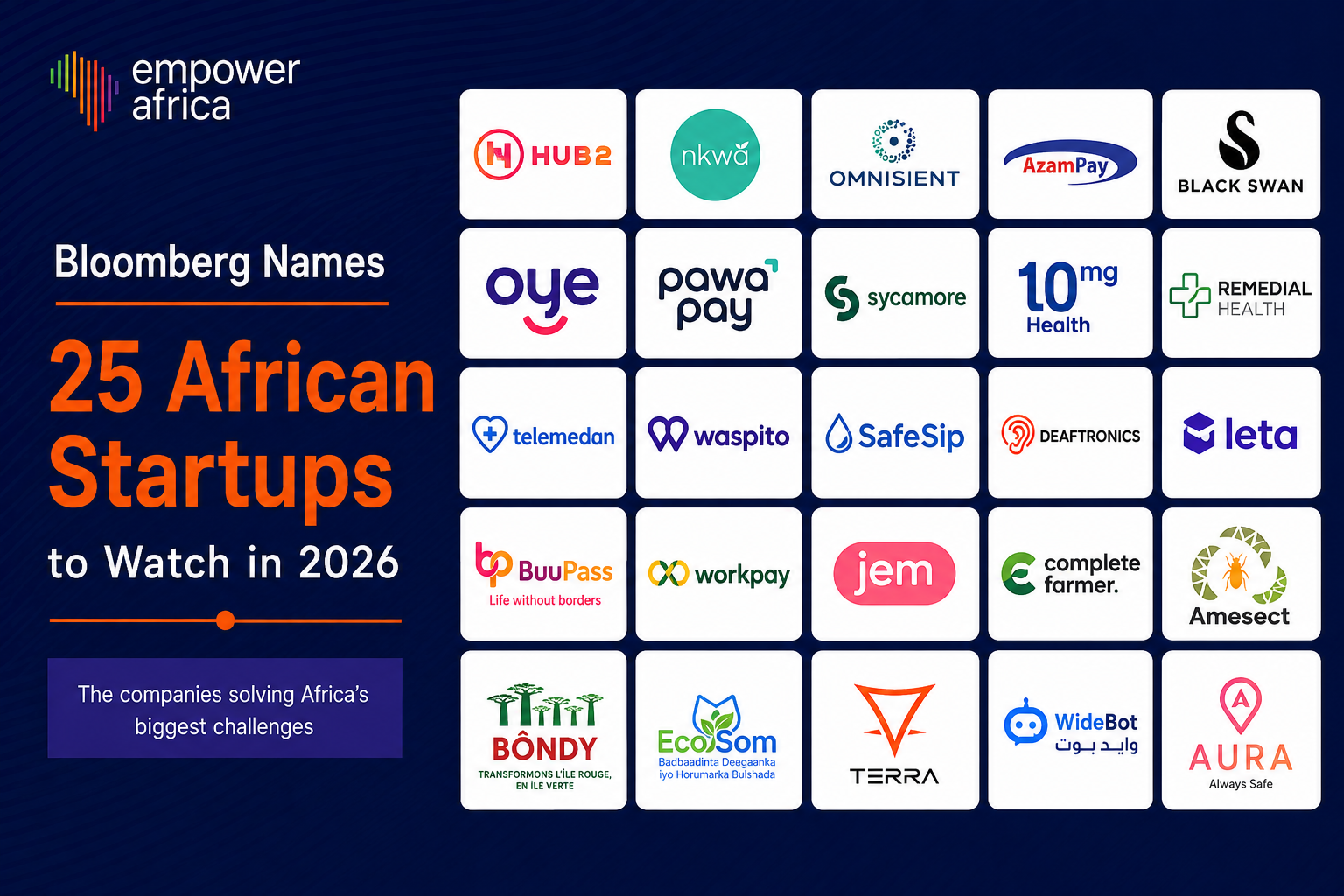 Bloomberg Names 25 African Startups to Watch in 2026 - Empower Africa