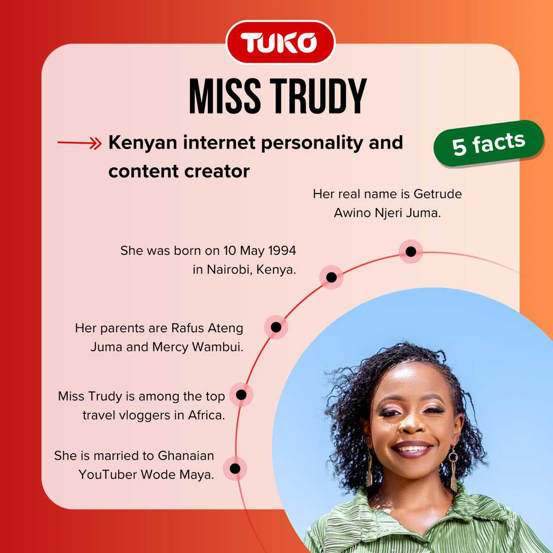Meet Miss Trudy: Quick facts about the YouTuber married to Wode Maya - Tuko.co.ke